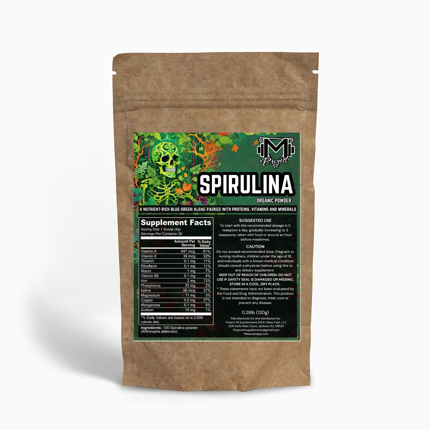 Organic Spirulina Powder by Project M