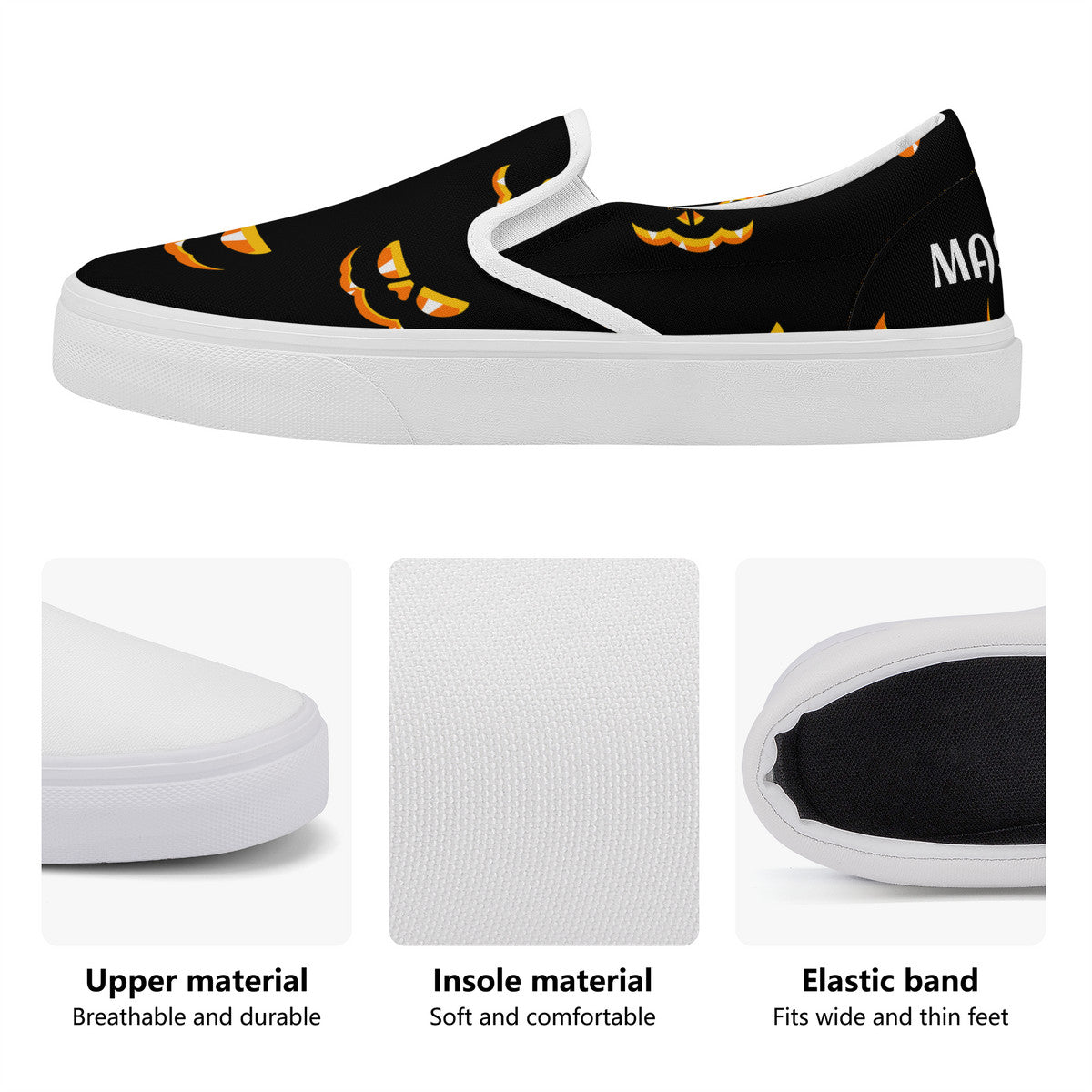 Spooky Pumpkin Mass Cast Slip On Shoes