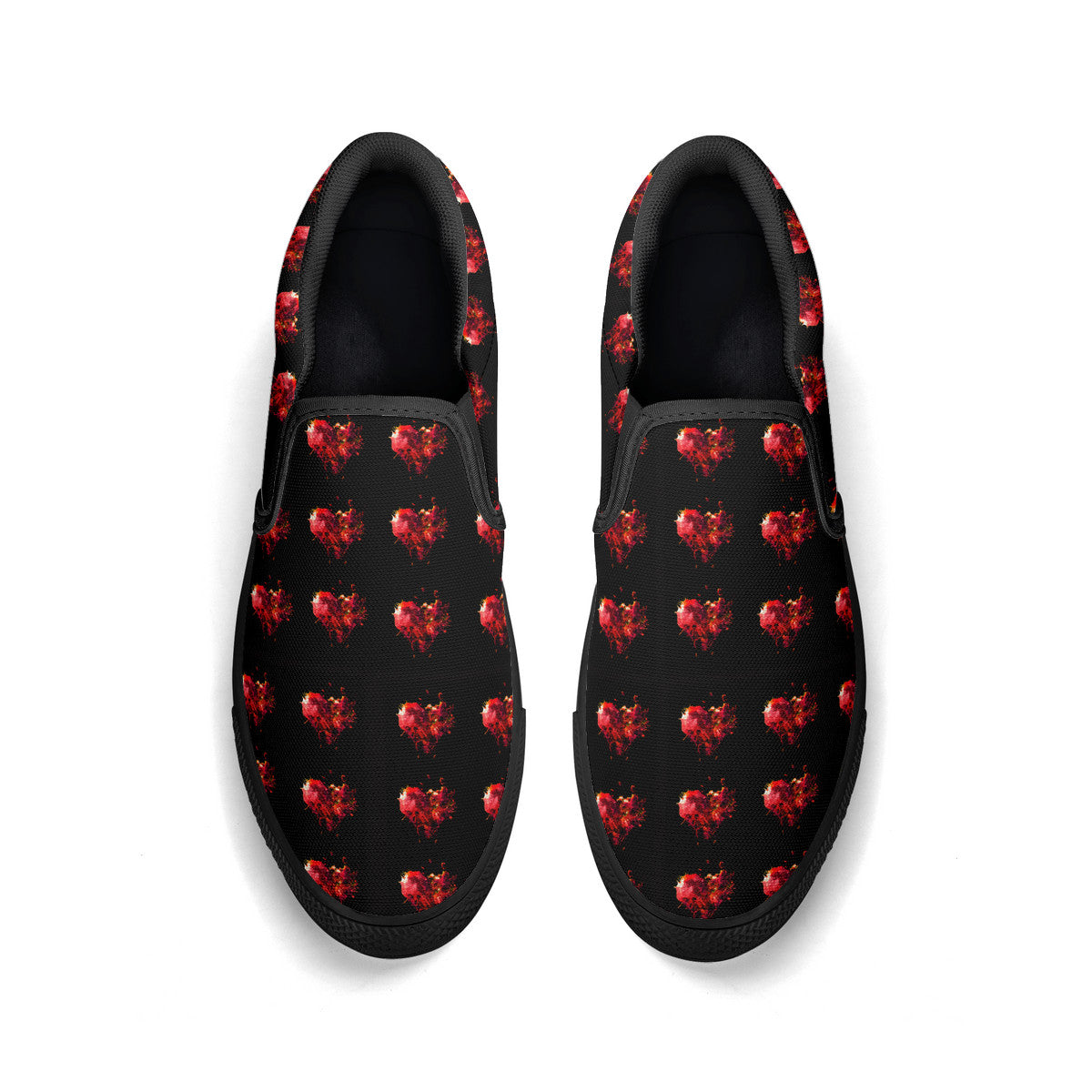 Explosive Hearts Valentine’s Day Edition Slip-on Shoes by Mass Cast