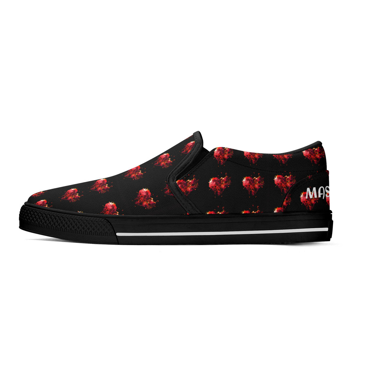 Explosive Hearts Valentine’s Day Edition Slip-on Shoes by Mass Cast