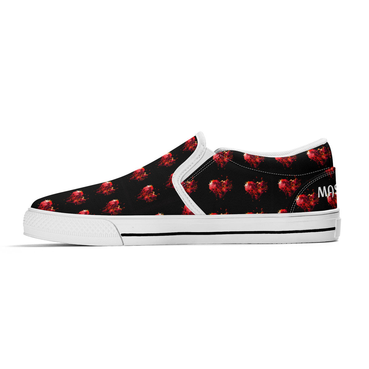 Explosive Hearts Valentine’s Day Edition Slip-on Shoes by Mass Cast