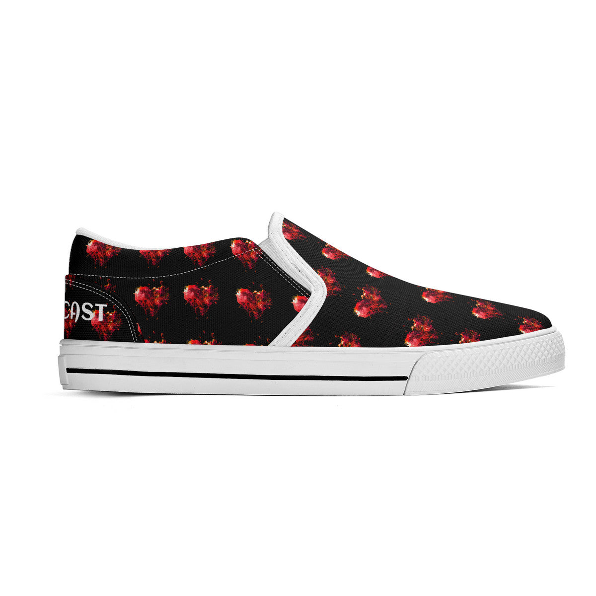 Explosive Hearts Valentine’s Day Edition Slip-on Shoes by Mass Cast