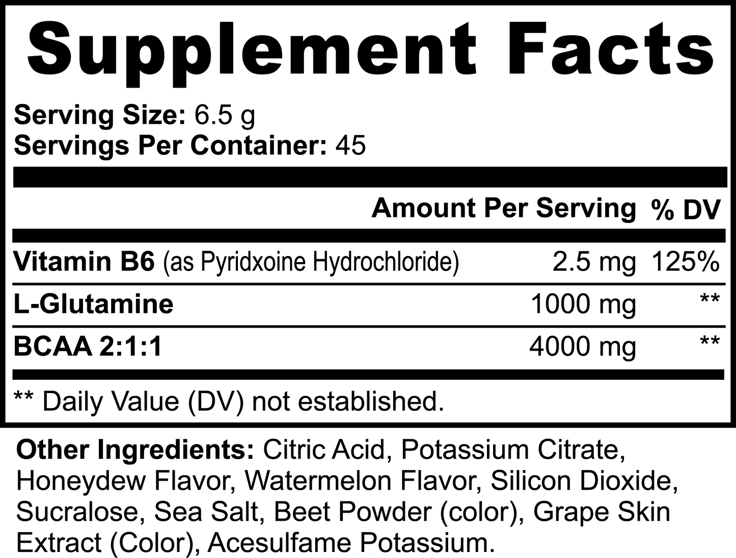 BCAA's (Honeydew Watermelon) 45 Servings by Project M