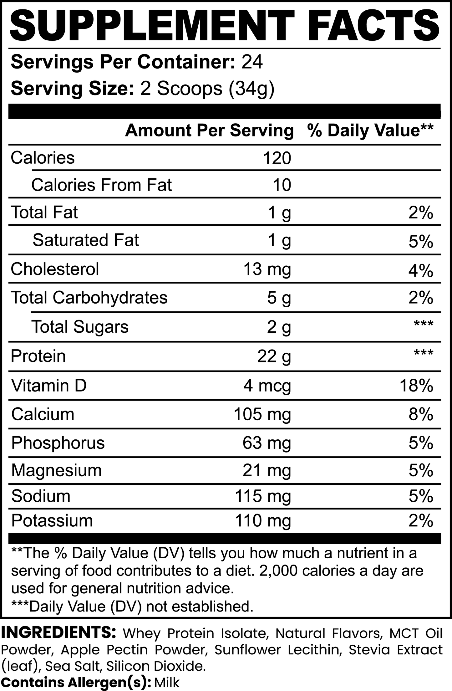 Pure Whey Protein Isolate (Vanilla) by Project M