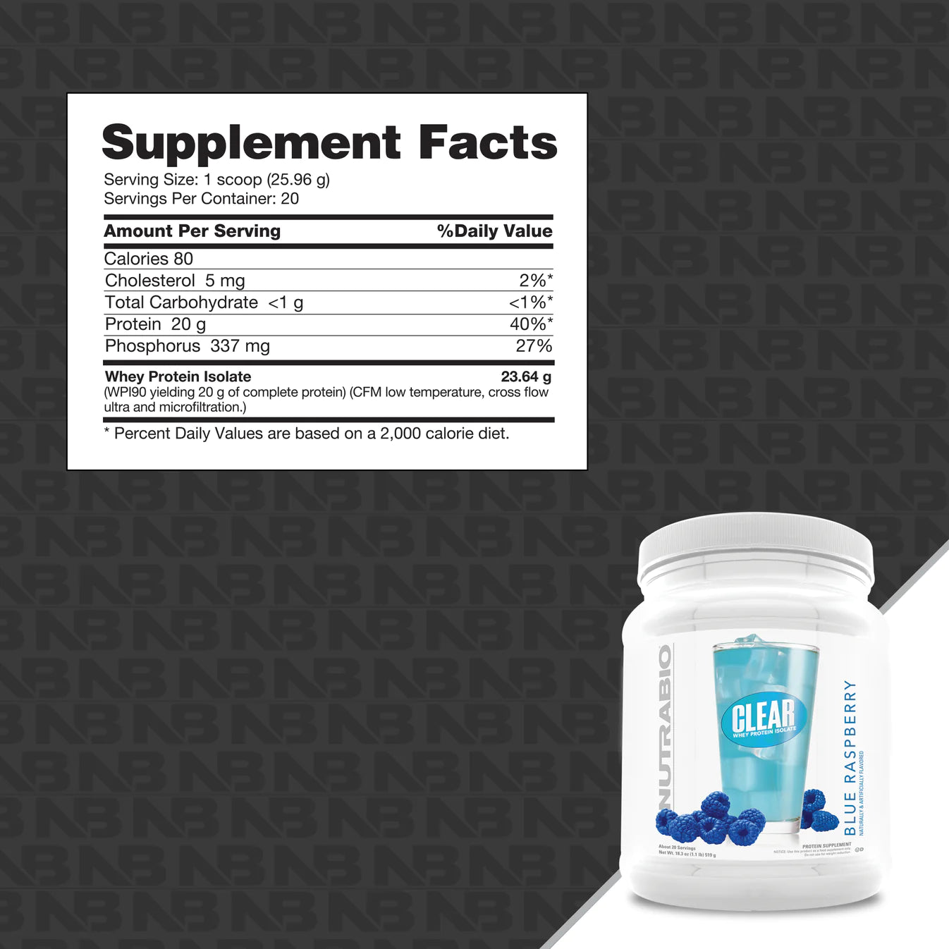 Clear Whey Isolate Protein by Nutrabio