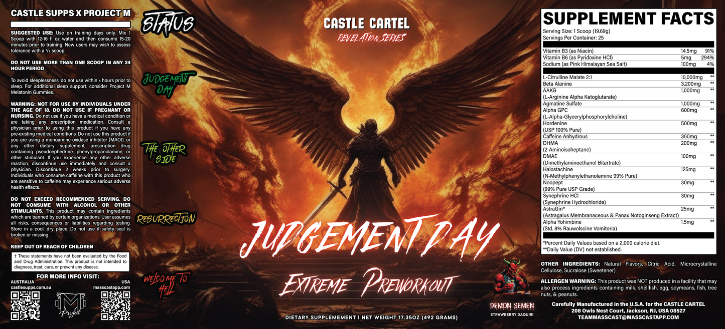 Judgement Day Extreme Preworkout by Castle Cartel Research