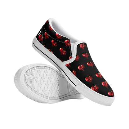 Explosive Hearts Valentine’s Day Edition Slip-on Shoes by Mass Cast