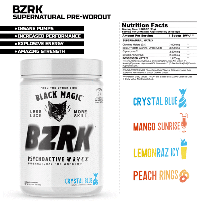 BZRK Preworkout By Black Magic