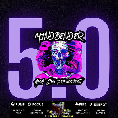 MINDBENDER V5 Nootropic High Stim Pre-Workout 40/20 Servings