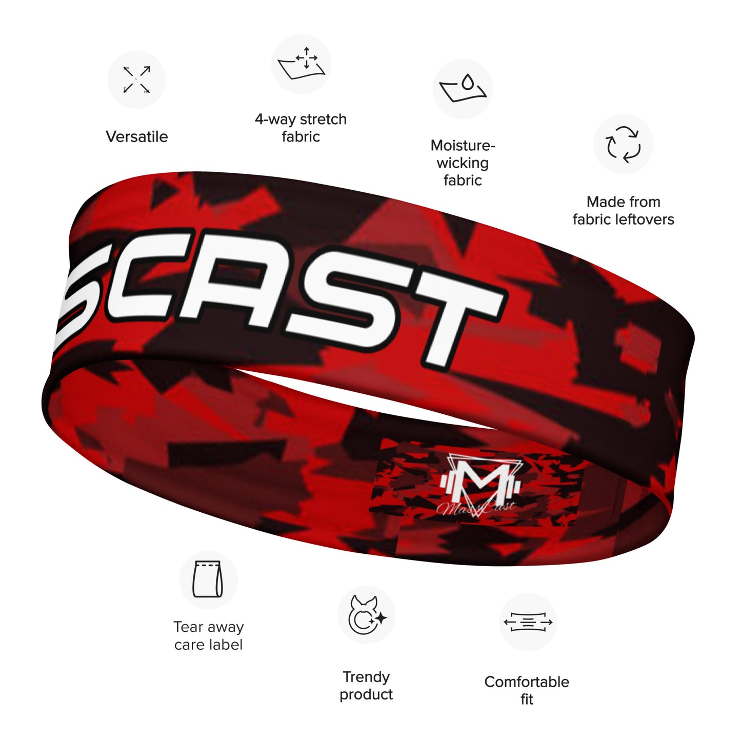 Red Camo Mass Cast Headband