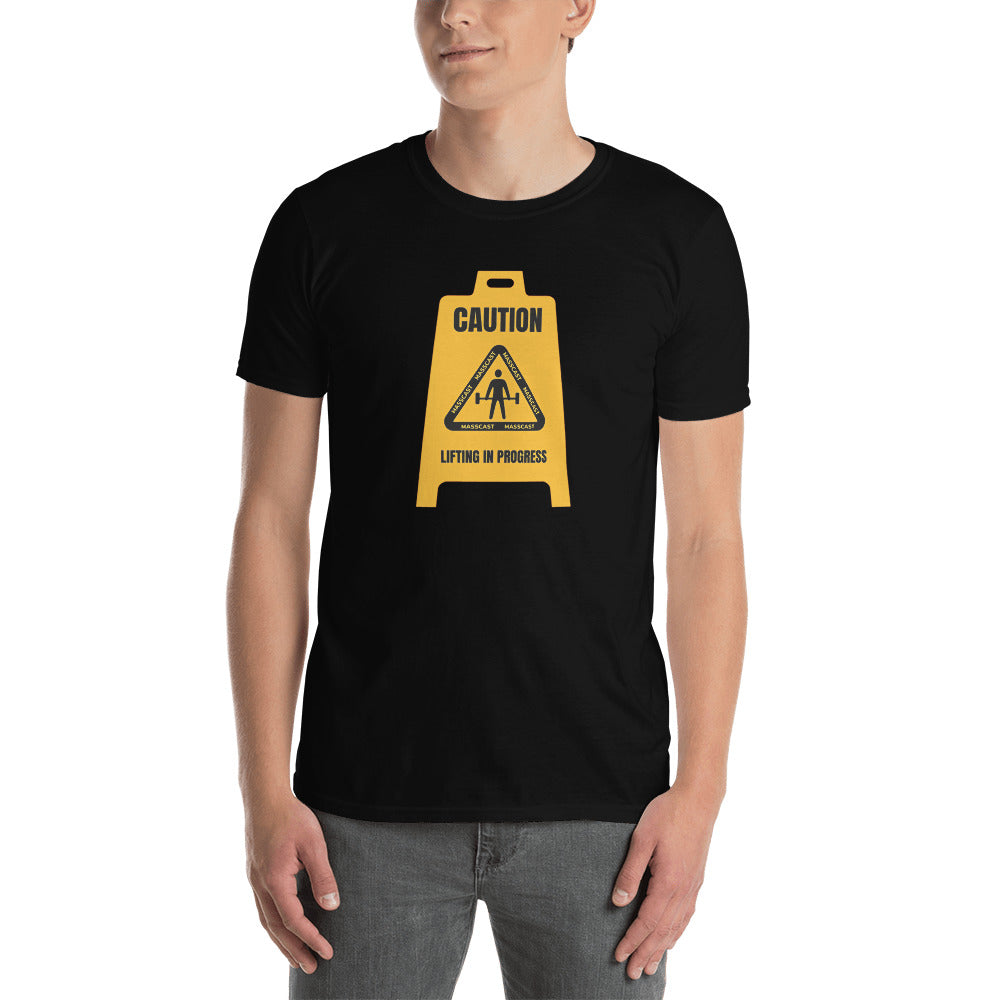 Caution Lifting In Progress Tee by Mass Cast