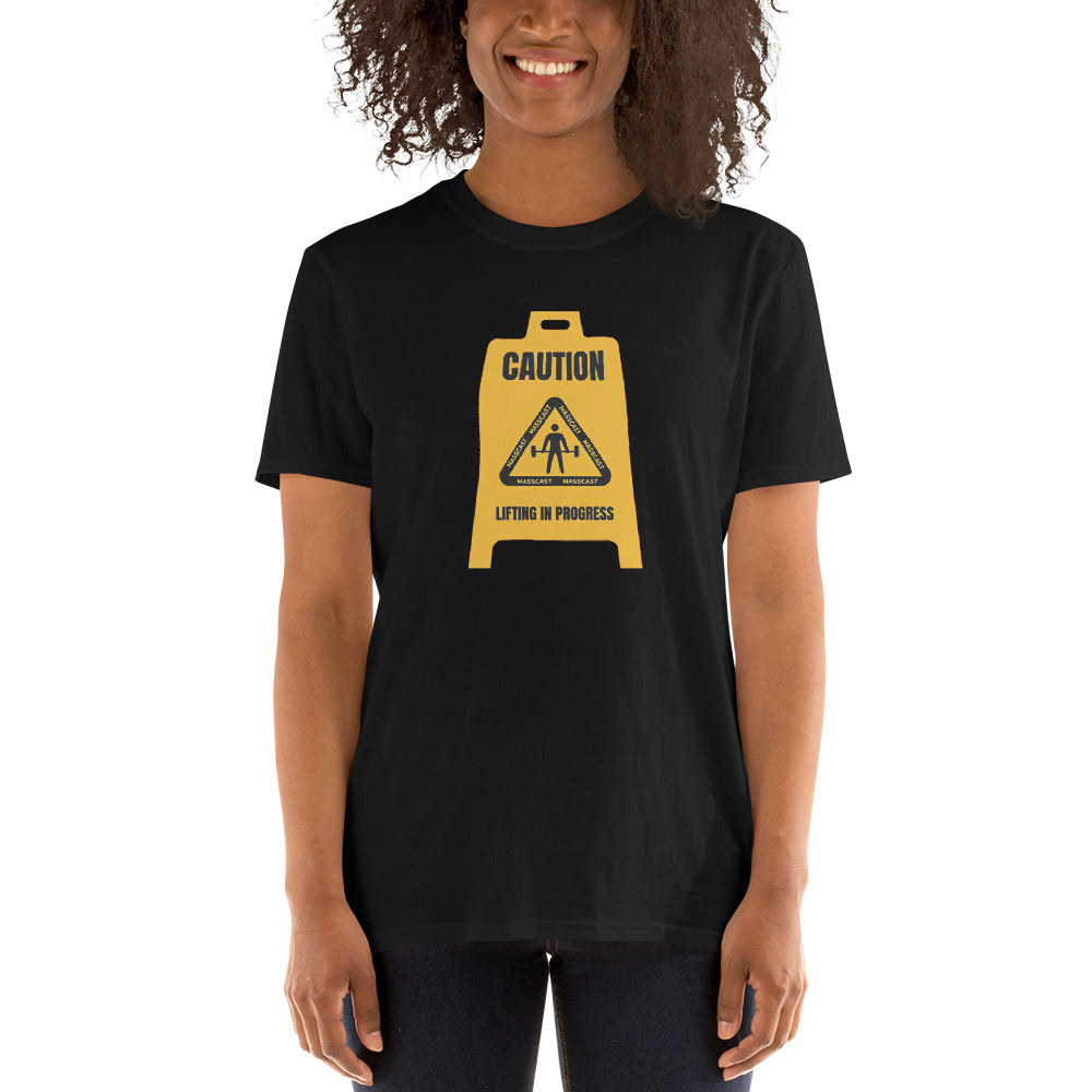 Caution Lifting In Progress Tee by Mass Cast