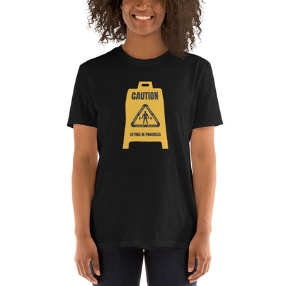 Caution Lifting In Progress Tee by Mass Cast