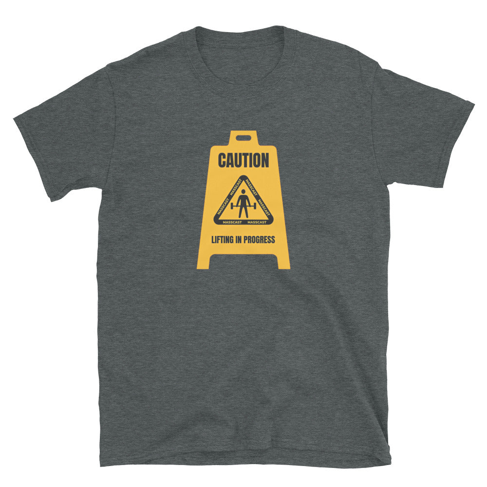 Caution Lifting In Progress Tee by Mass Cast