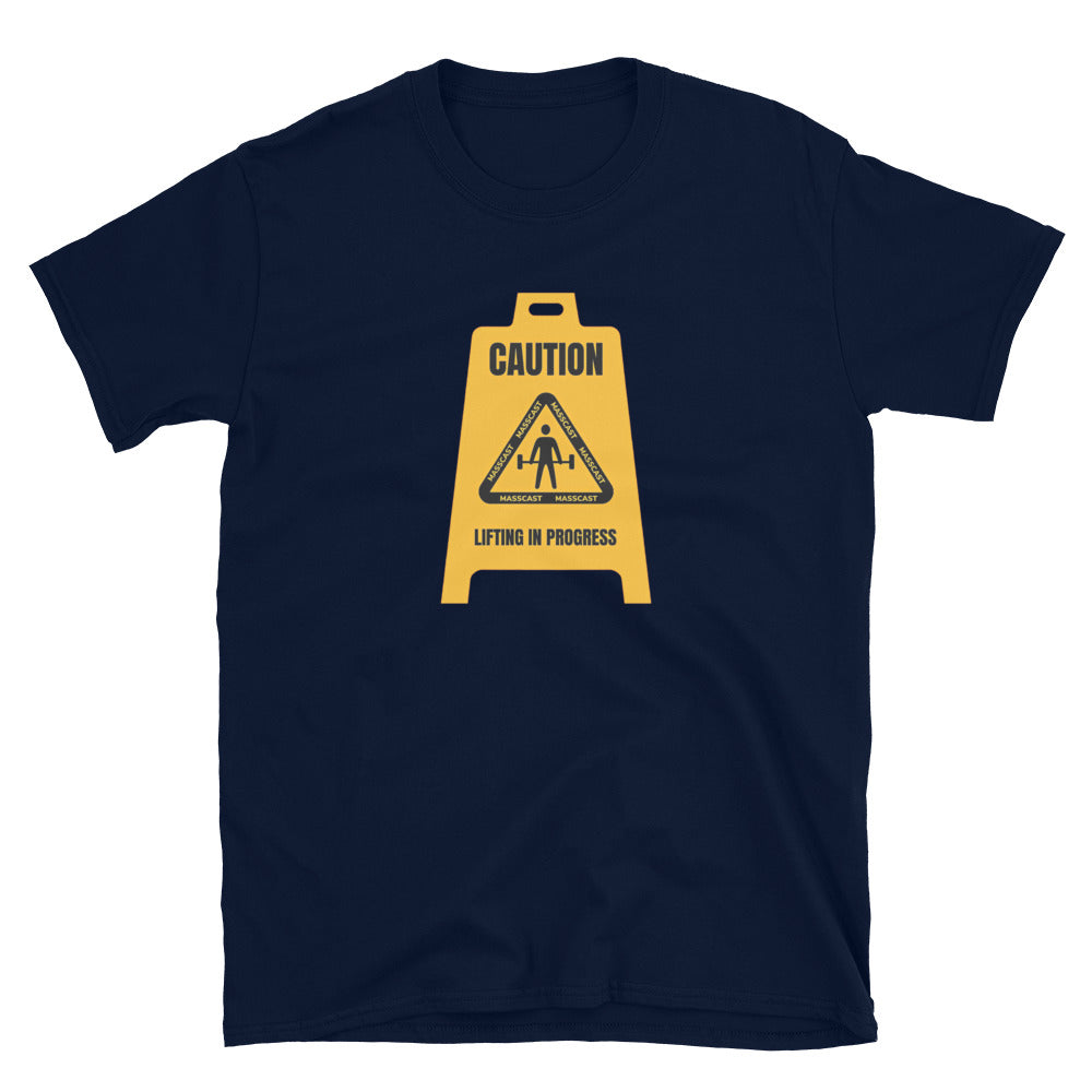 Caution Lifting In Progress Tee by Mass Cast