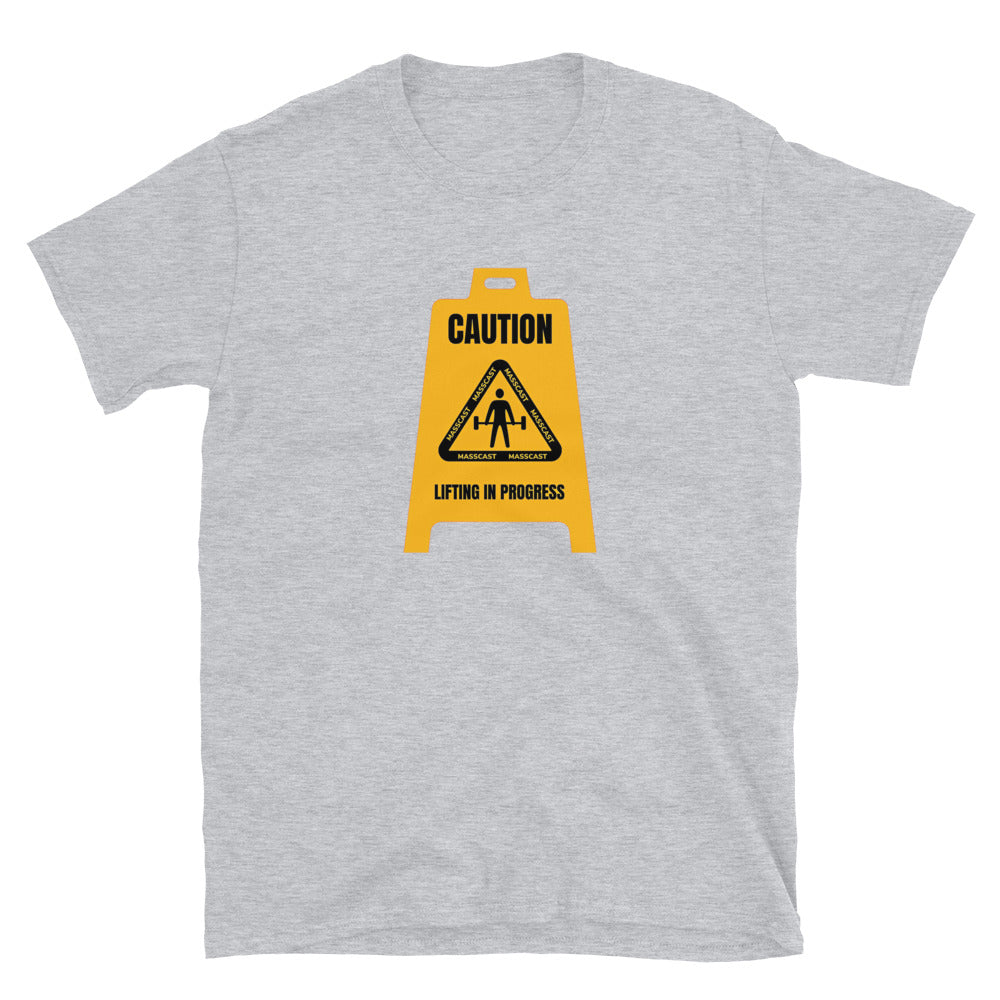 Caution Lifting In Progress Tee by Mass Cast