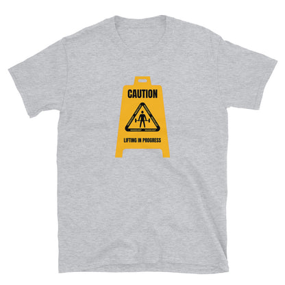 Caution Lifting In Progress Tee by Mass Cast