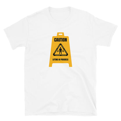 Caution Lifting In Progress Tee by Mass Cast